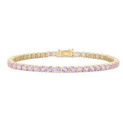 Large Invisible Pink Sapphire Bracelet