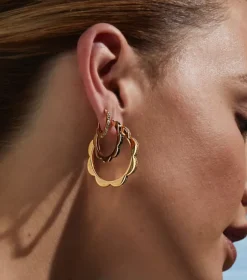 Large Triplet Hoop Earrings