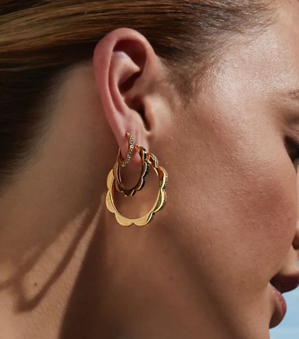 Large Triplet Hoop Earrings
