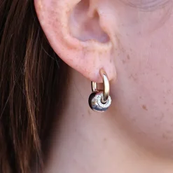 Large Two-Tone Piercing Earrings