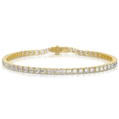 Large Yellow Gold & Diamond Invisible Tennis Bracelet