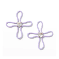 Lavender & Rock Crystal Lucky Flower Earrings