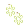 Lime Green Flower Petal Hoops