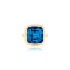 London Blue Topaz Cushion Ring