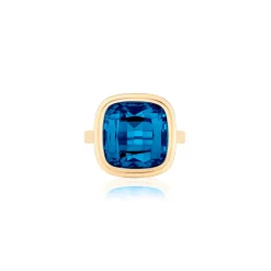 London Blue Topaz Cushion Ring