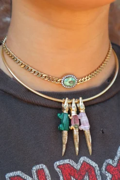Malachite Alligator Bite Earring & Pendant