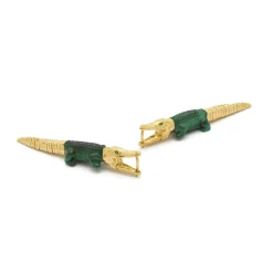 Malachite Alligator Bite Earring & Pendant