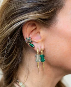 Malachite Alligator Bite Earring & Pendant