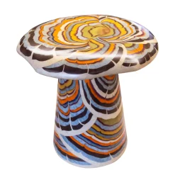 Marquetry Mushroom Stool