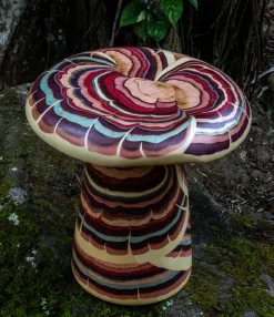 Marquetry Mushroom Stool