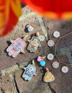 Medium Army Green Hamsa Pendant