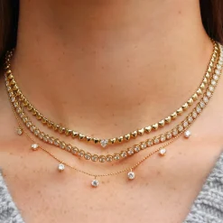Medium Floating Diamond Necklace