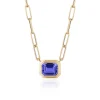 Medium Tanzanite Emerald Cut Pendant
