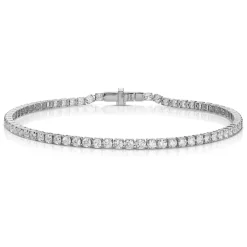 Medium White Gold & Diamond Invisible Tennis Bracelet