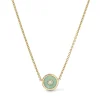 Mini Compass Pendant- Green Turquoise