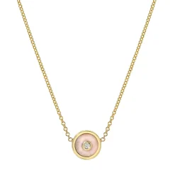Mini Compass Pendant - Pink Opal