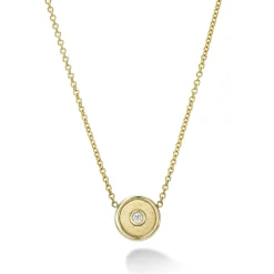 Mini Compass Pendant - Sand Brushed Gold