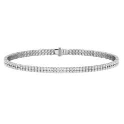 Mini Double White Gold & Diamond Invisible Tennis Bracelet