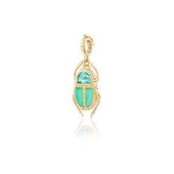 Mini Green Amethyst & Chrysoprase Scarab Pendant