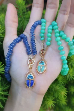 Mini Green Amethyst & Chrysoprase Scarab Pendant