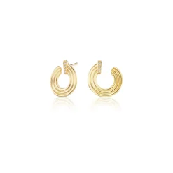 Mini Record Crescent Earrings
