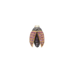 Mini Scarab Fly Stud Earring - Pink