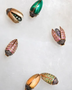 Mini Scarab Fly Stud Earring - Pink