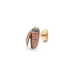 Mini Scarab Fly Stud Earring - Pink