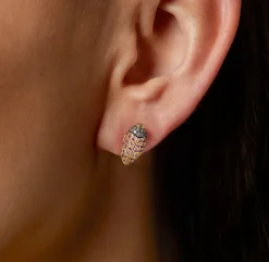 Mini Scarab Stud Earring Closed - Pink
