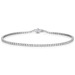 Mini White Gold & Diamond Invisible Tennis Bracelet