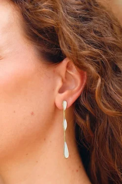 Mother of Pearl Fluid Stone Earrings