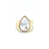 Mother of Pearl Pear Signet Ring
