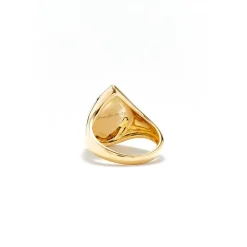 Mother of Pearl Pear Signet Ring