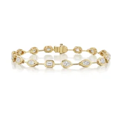 Multi-Shape Diamond Wire Bracelet