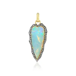 Narrow Opal Heart Pendant