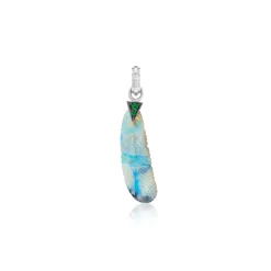 Opal and Tsavorite Feather Pendant
