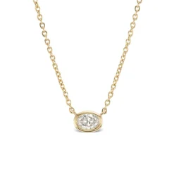 Oval Diamond Solitaire Pendant