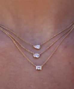 Oval Diamond Solitaire Pendant