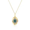 Oval Emerald Starburst Locket
