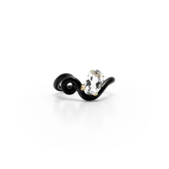 Oval Rock Crystal Vine Ring