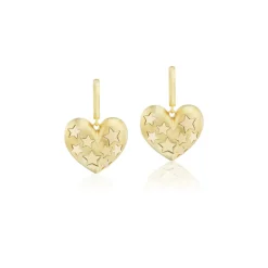 Paulette Puff Heart Earrings with Stars