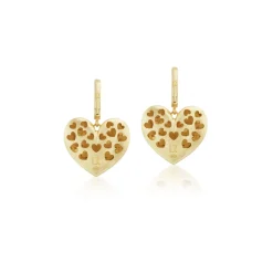 Paulette Puff Heart Earrings with Stars