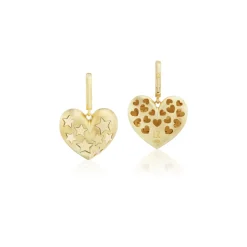 Paulette Puff Heart Earrings with Stars