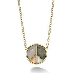Peace Sign Pendant- Chalcedony, Grey Opal, Moonstone, Peach Moonstone