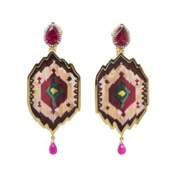 Peacock Feather Micropainting Earrings