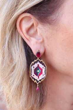 Peacock Feather Micropainting Earrings