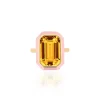 Pink Enamel & Citrine Ring