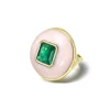 Pink Opal & Emerald Lollipop Ring