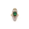 Pink Opal Scarab Ring with Green Tourmaline