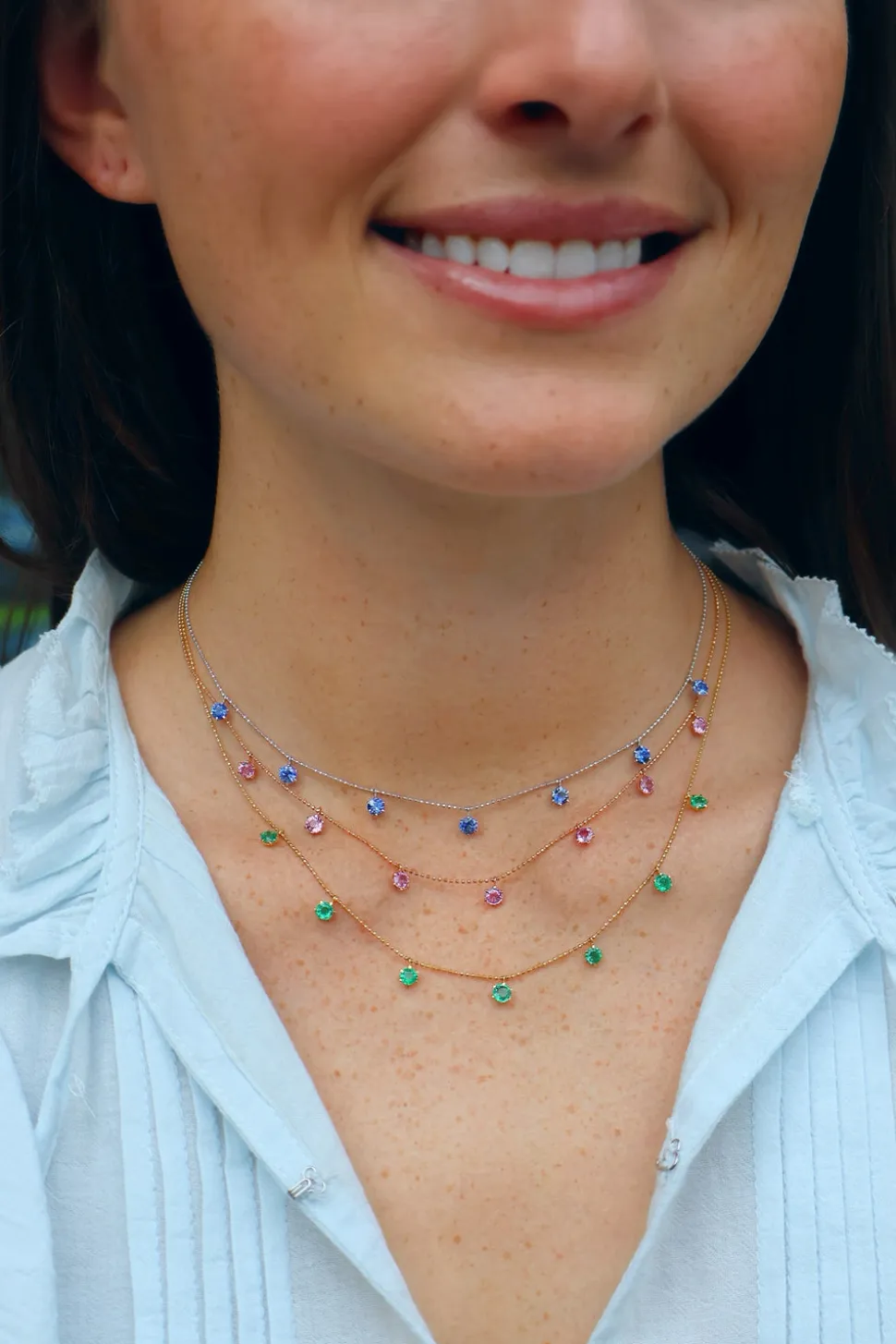 Pink Sapphire Floating Necklace